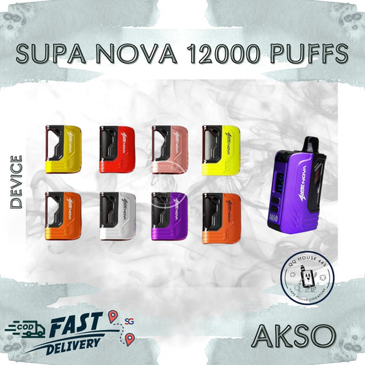 Akso Supa Nova 12000 Puffs colorful vape devices from SG VAPE HOUSE QQ 443