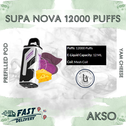 Yam Cheese Akso Supa Nova 12000 Puffs prefilled pod disposable vape
