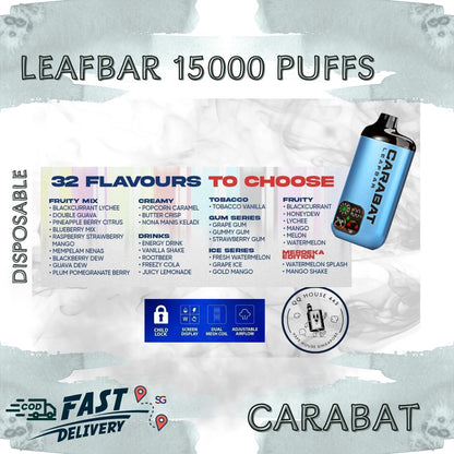 Carabat Leafbar 15000 flavor selection | Buy vape from SG VAPE HOUSE QQ 443