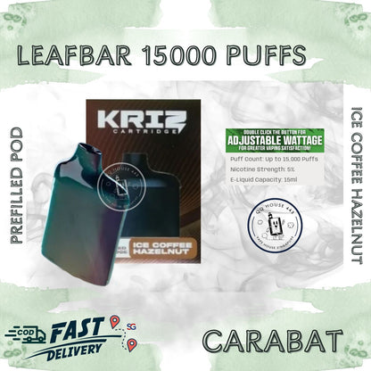 Carabat Leafbar 15000 Ice Coffee Hazelnut prefilled pod | Buy vape from SG VAPE HOUSE QQ 443