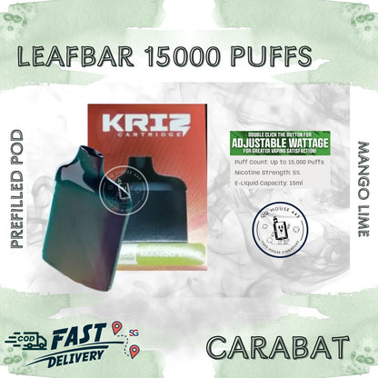 Carabat Leafbar 15000 Mango Lime prefilled pod | Buy vape from SG VAPE HOUSE QQ 443