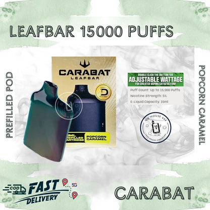 Carabat Leafbar 15000 Popcorn Caramel prefilled pod | Buy vape from SG VAPE HOUSE QQ 443