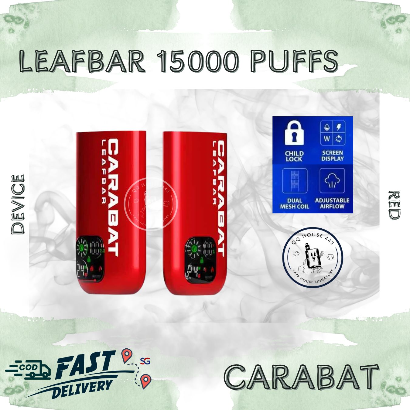 Carabat Leafbar 15000 red device | Buy vape from SG VAPE HOUSE QQ 443