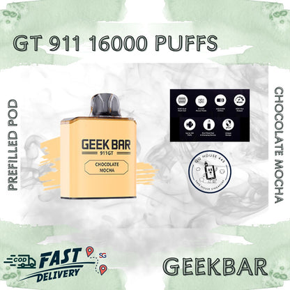 Chocolate Mocha prefilled pod | Geekbar GT 911 16000 puffs | Disposable vape Singapore sold by SG VAPE HOUSE QQ 443