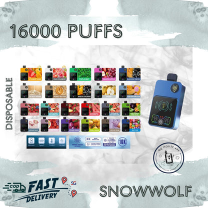 Snowwolf 16000 puffs disposable vape | Buy vape in Singapore | SG VAPE HOUSE QQ 443