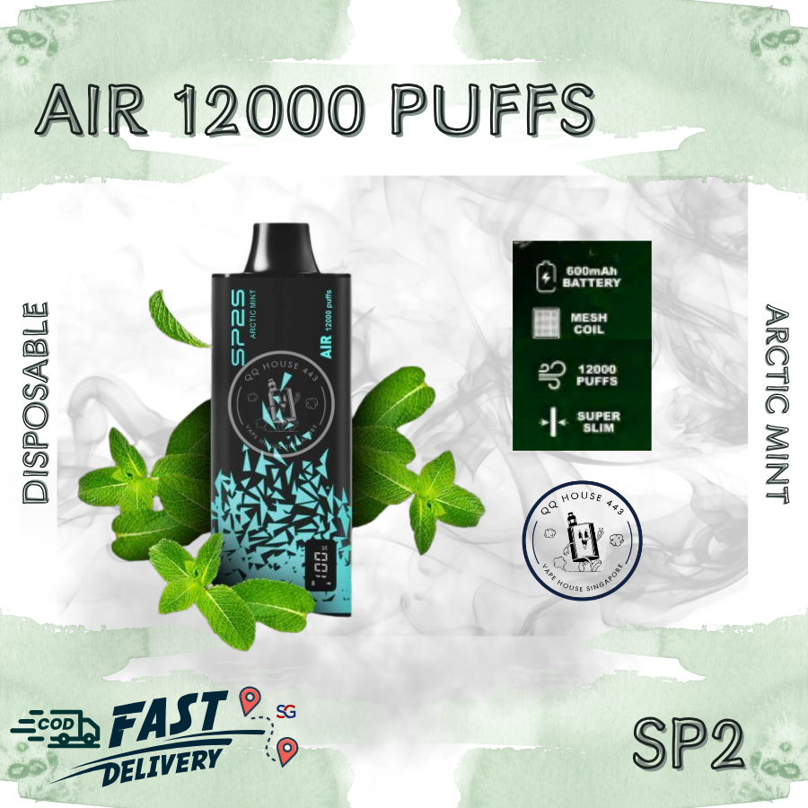 SP2 Air 12000 disposable vape in Arctic Mint flavor from SG Vape House QQ 443
