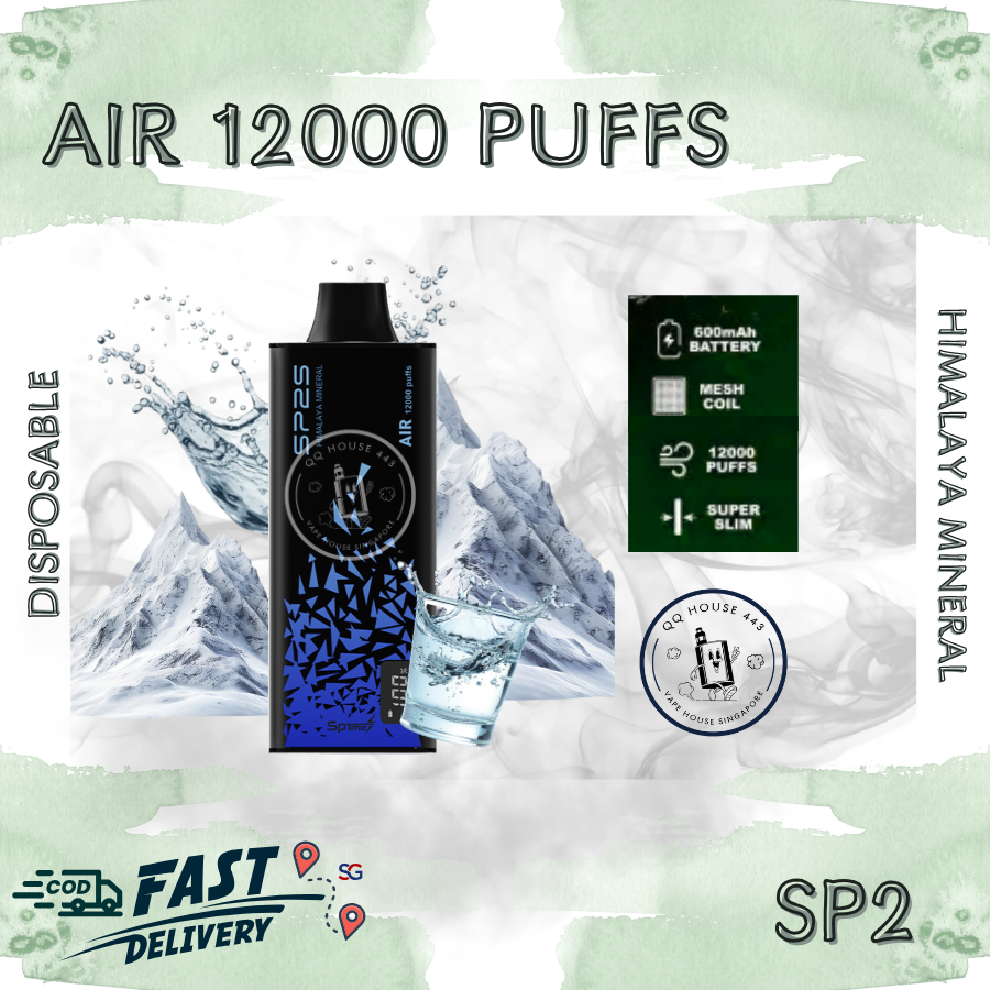 SP2 Air 12000 Himalaya Mineral vape from SG Vape House QQ 443, smooth nicotine and long-lasting puffs