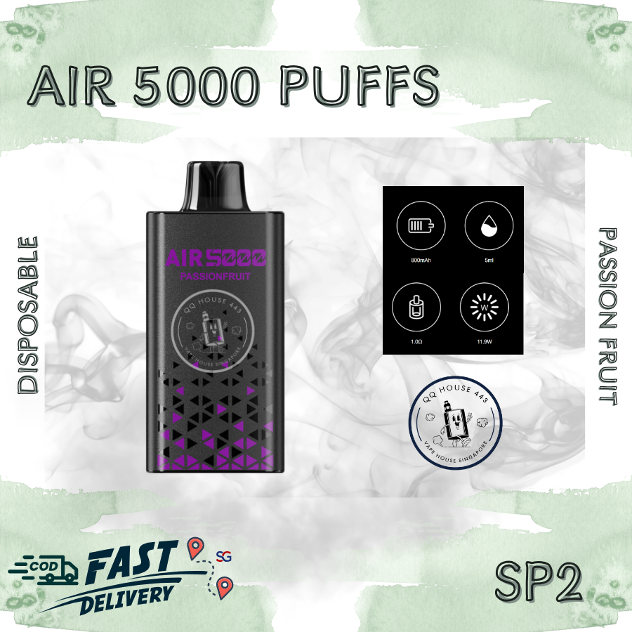 SP2 Air 5000 Disposable Vape – Passion Fruit – Buy in Singapore | SG Vape House QQ 443