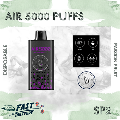 SP2 Air 5000 Disposable Vape – Passion Fruit – Buy in Singapore | SG Vape House QQ 443