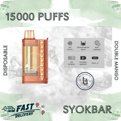 Syokbar 15000 disposable vape – Double Mango – Buy in Singapore | SG Vape House QQ 443