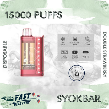 Syokbar 15000 disposable vape – Double Strawberry – Buy in Singapore | SG Vape House QQ 443