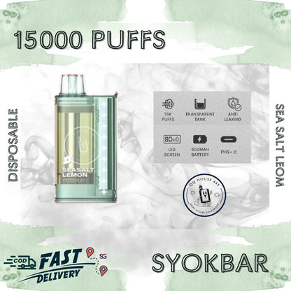 Syokbar 15000 disposable vape – Sea Salt Lemon – Buy in Singapore | SG Vape House QQ 443