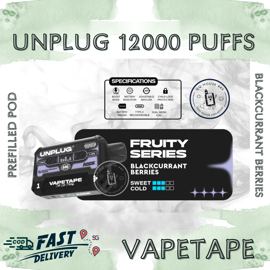 Vapetape Unplug/Offgrid 12000 Puffs disposable vape - Blackcurrant Berries