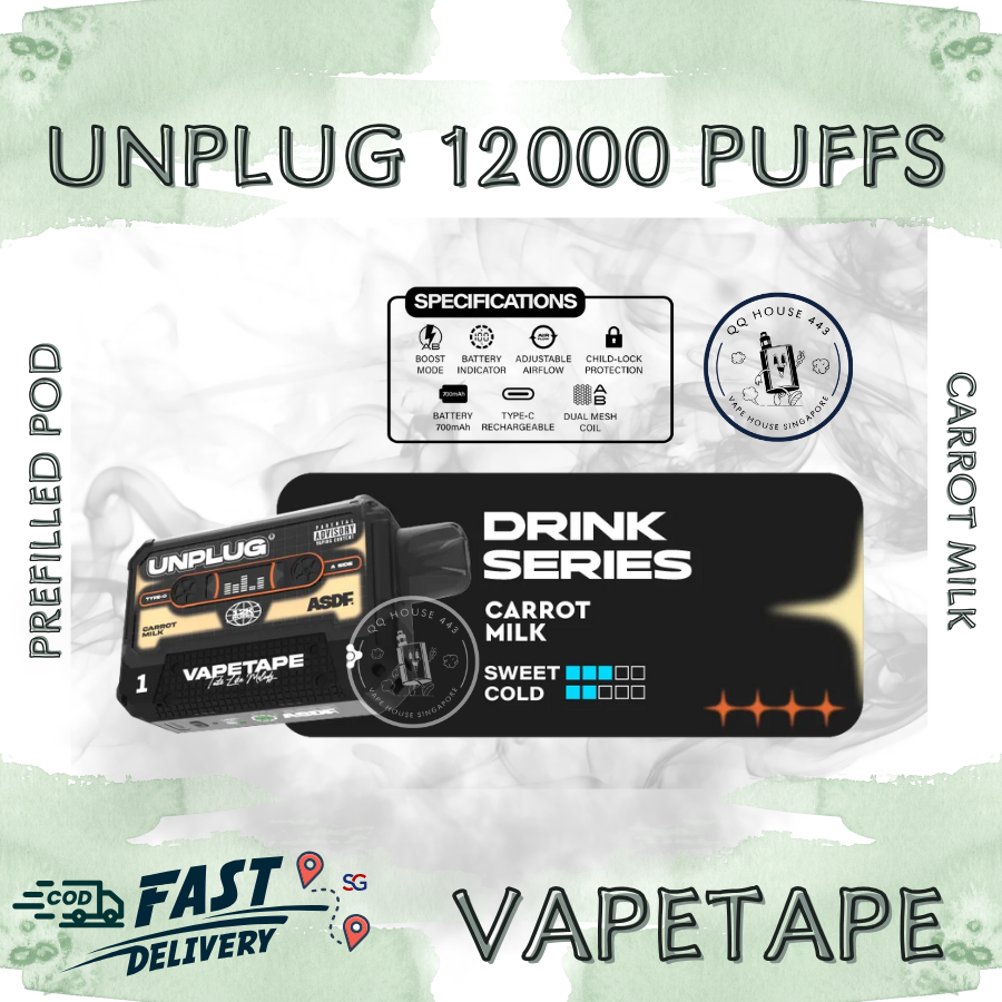Vapetape Unplug/Offgrid 12000 Puffs disposable vape - Carrot Milk