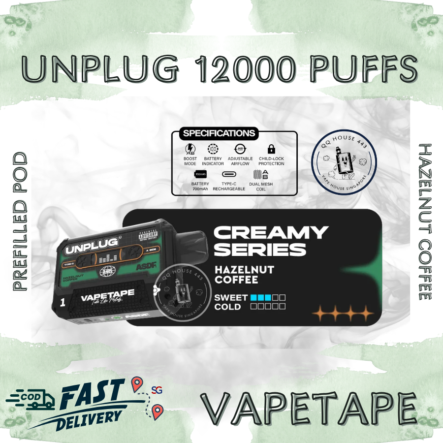 Vapetape Unplug/Offgrid 12000 Puffs disposable vape - Hazelnut Coffee