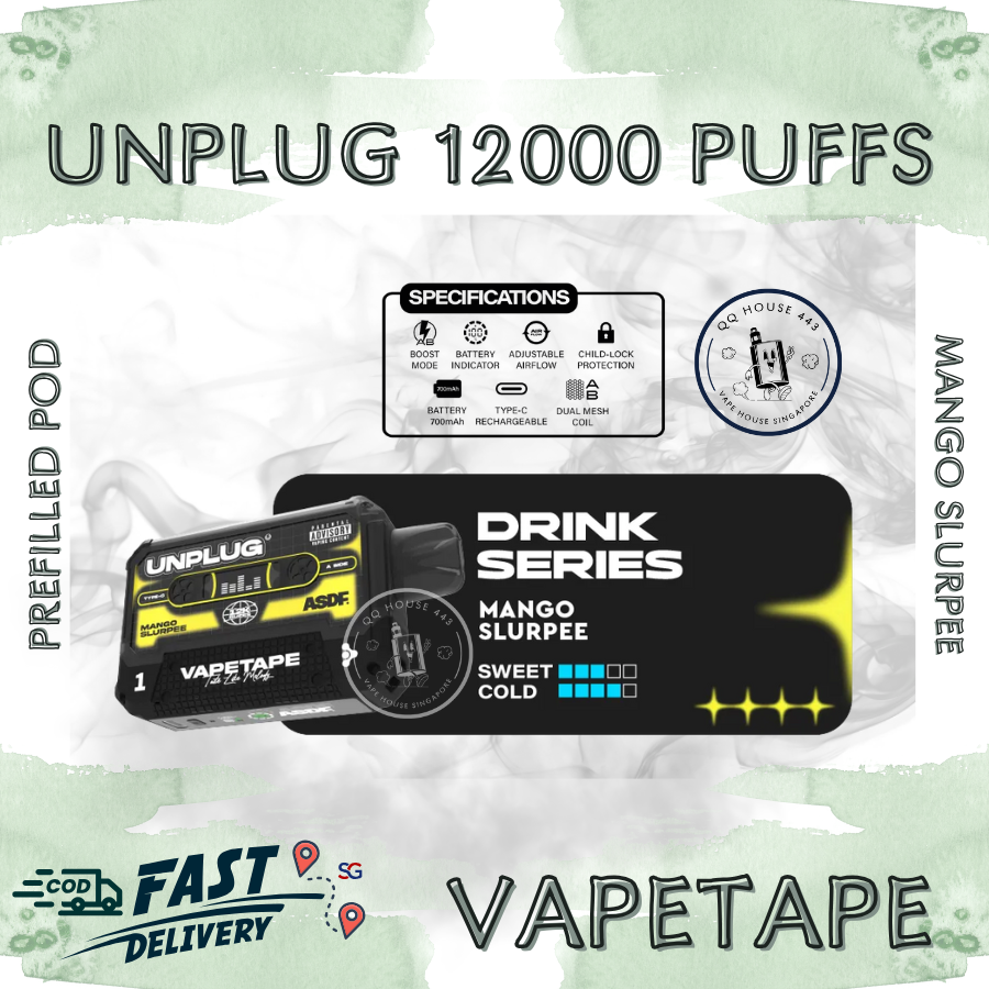 Vapetape Unplug/Offgrid 12000 Puffs disposable vape - Mango Slurpee