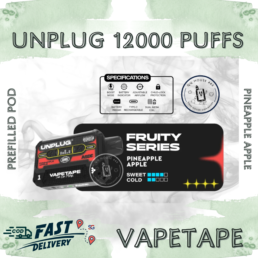 Vapetape Unplug/Offgrid 12000 Puffs disposable vape - Pineapple Apple