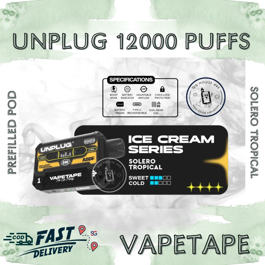 Vapetape Unplug/Offgrid 12000 Puffs disposable vape - Solero Tropical